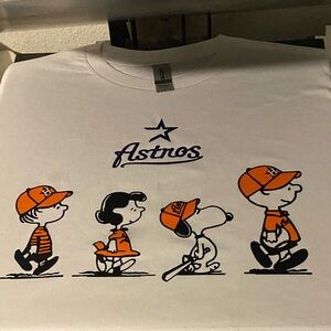 White Astros Peanuts Graphic T-Shirt